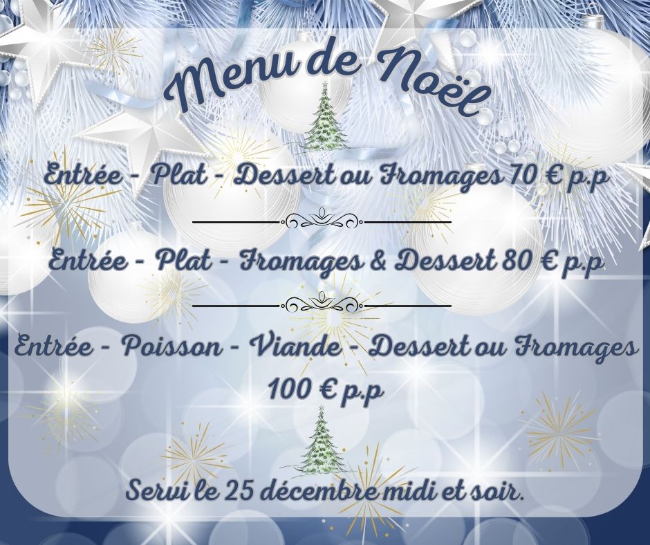 Menu de noël au Restaurant le Saint Martial, près de Sarlat