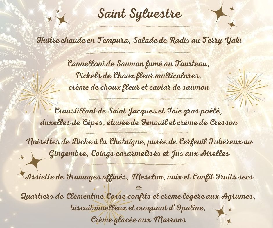 menu st sylvestre